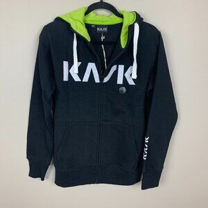 KASK Equestrian Black & Neon Green Zip Up Hoodie - Size Large - NEW